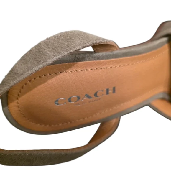 COACH Suede Platform Heels Wraparound Ankle Strap Nikeeta - Size 6 - Picture 7 of 9